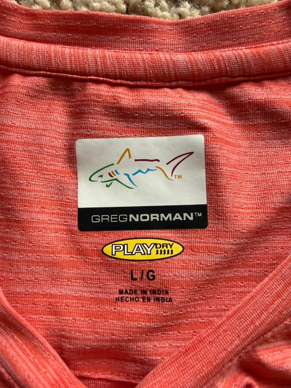 Greg Norman Play Dry Men's Long Sleeve Performance Tee - Coral Heather